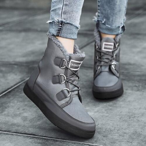 Winter Women Boots Keep Warm Non-slip Snow Boots Woman Outdoor Platform Boot Ladies Lace up Waterproof Ankel Boots Botas Mujer