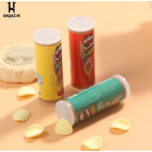 1 set/3 pcs Simulation Potato Chips Bottle Dollhouse Miniature Play Kitchen Food Pullip 1/6 Doll