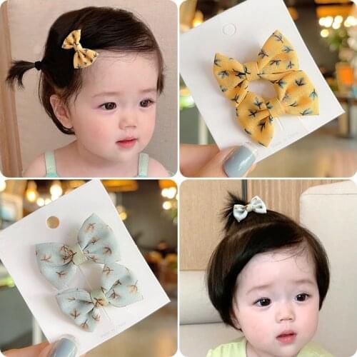 2 Pcs/Set Children Cute Sweet Flower Bow Ornament Hair Clips Baby Girls Lovely Alloy Barrettes Hairpins Kids Hair Accessories