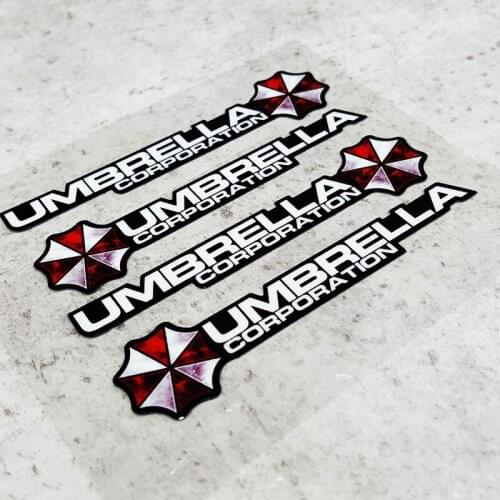 4pcs/lot LuLuSticker#121 10x2.2cm Umbrella Corporation Car Modification Car Door Handle Window Reflective Stickers and Decals