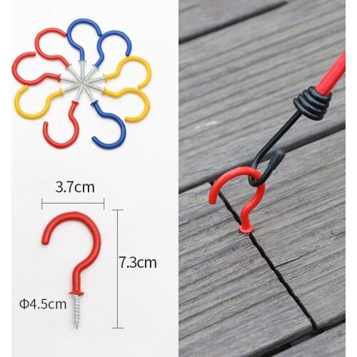5 Pcs Outdoor Camping Deck Nails Question Mark Type Tent Windproof Ground Nails Camping Equipment Multifunctional Tools