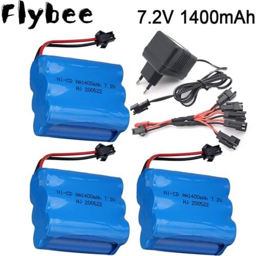 7.2v 1400mah NiCD Battery with Charger For toys Cars Tanks Trains Robots Boats Guns Parts AA 1400mah 7.2v Rechargeable Battery