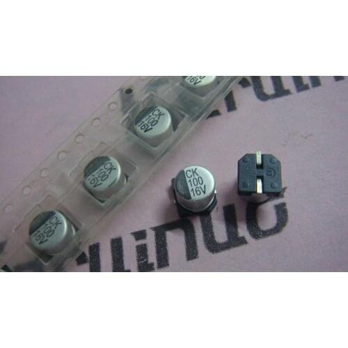 50PCS-100pcs 16V 100UF 100UF/16V 6.3X5.4MM SMD Aluminum Electrolytic Capacitor