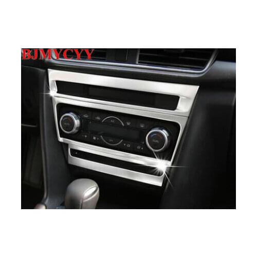 BJMYCYY 3PCS/SET Automobile central control ABS decoration frame for Mazda Axela 2017