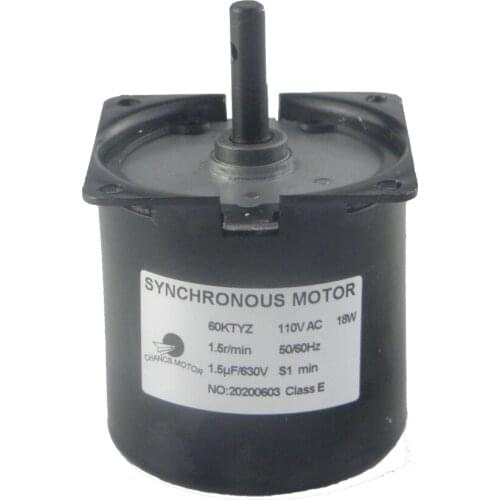 CHANCS 60KTYZ AC Synchronous Motor 110V 1.5RPM Low Noise Electric Motor Barbecue High Torque Geared Motor Reduction Reversible