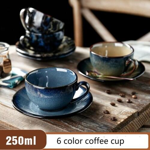 250ml Ceramic Latte Cup Nordic Style Fashion Pull Flower Coffee Cup Set Simplicity Home Starry Sky Coffee Cup Cafe Bekers Teacup
