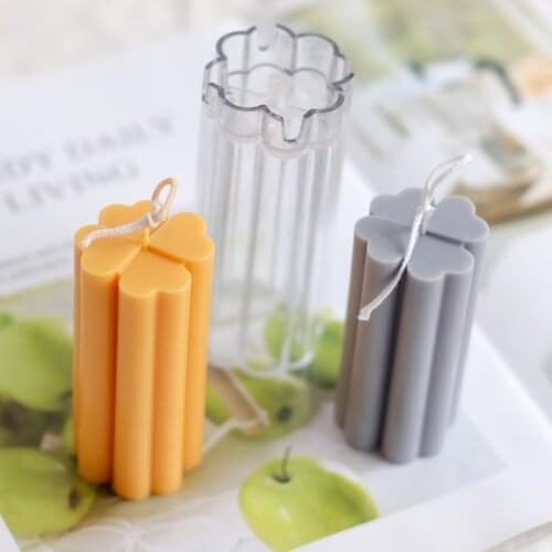 Four Leaf Clover Acrylic Candle Mold Supplies DIY Aromatherapy Clumn Plastic Scented Candle Mold Handmade Tools