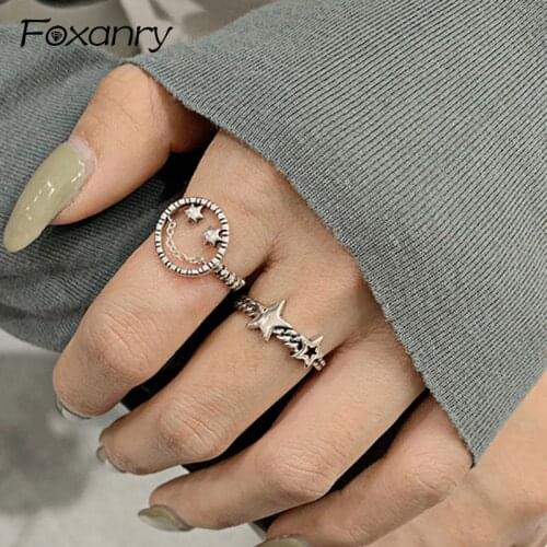 FOXANRY Women's Silver Rings
