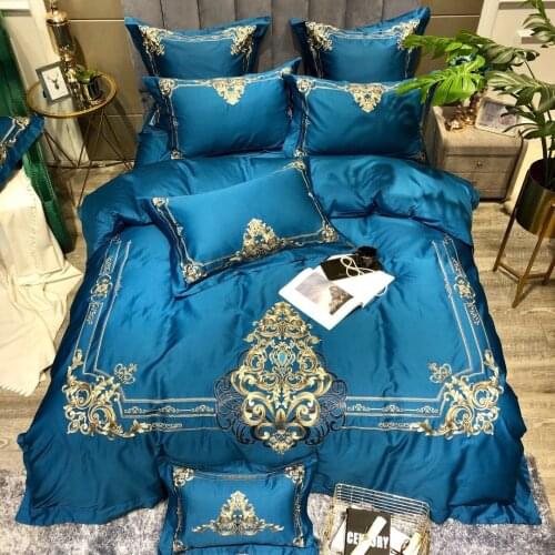 Hot style luxury bedding sets king size satin cotton bed linen quilt cover