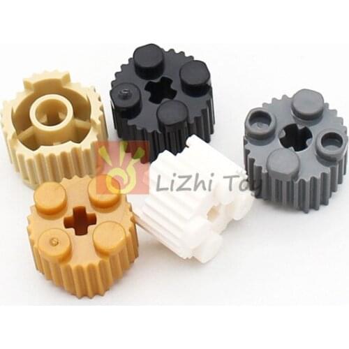 Assembles Particles Brick Round 2x2 with Flutes Fluted and Axle Hole 92947 Building Blocks Parts DIY Electric Educational Toys