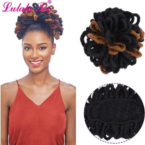 Short Dreadlocks High Afro Puff Drawstring Ponytail Wig Synthetic Chignon Hair Bun Pony Tail Hairpieces Clip In Hair Extentions