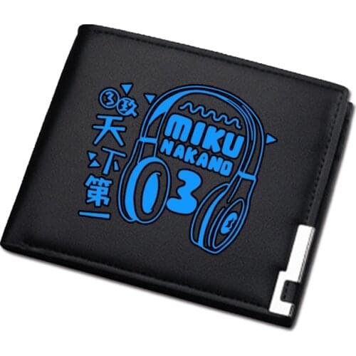 The Quintessential Quintuplets Cosplay Unisex Long Purse Nakano Miku Pu Leather Short Wallet Cartoon ID Card Holder Change bags