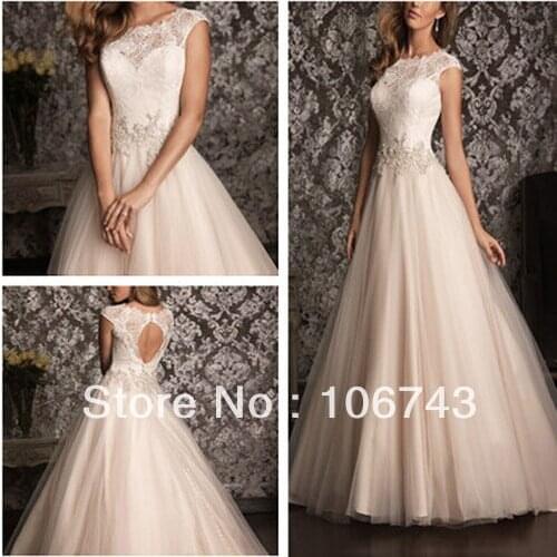Free shipping lace fully New Formal Ball Gown customize white/ivory bridal Custom Size wedding dresses
