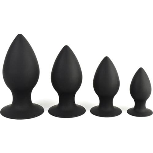 Small, Medium, Large, extra large Black Silicone Butt Plug Anal Plug Ass Stimulate Massage Anal Sex Toy Adult Games For Couples