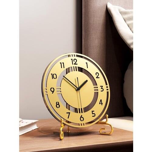 Nordic Metal Fashion Clock Living Room Bedroom office vintage Desk Clock Antique Table Vintage Decor Horloge Desk Clock BY50DC