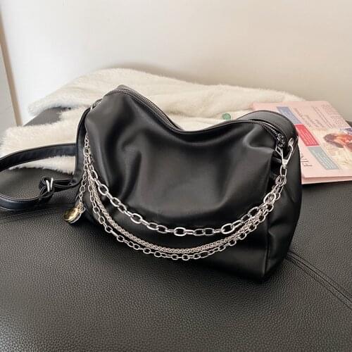 Fashion Designer Simple 2021 Chain Designer New High Quality PU Leather Womens Handbag High Capacity Shoulder Crossbody