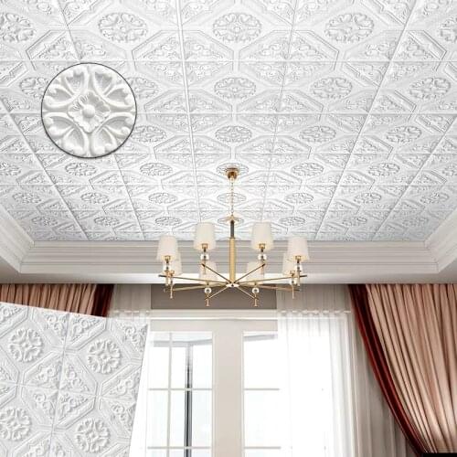 3D Wall Stickers Roof Self-adhesive Ceiling Wallpaper decorative Panels Foam Home Decor House Office Kids Living Room Decoration