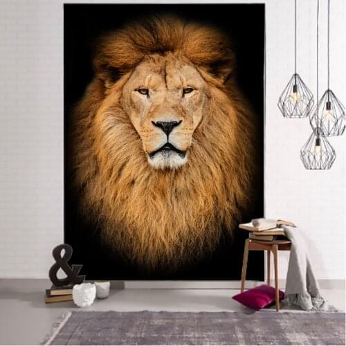 Animal World Tapestry Wall Hanging Lion Cat Background Cloth Tapestry for Home Room Decor Wall Cloth Tapestries Wall Carpet