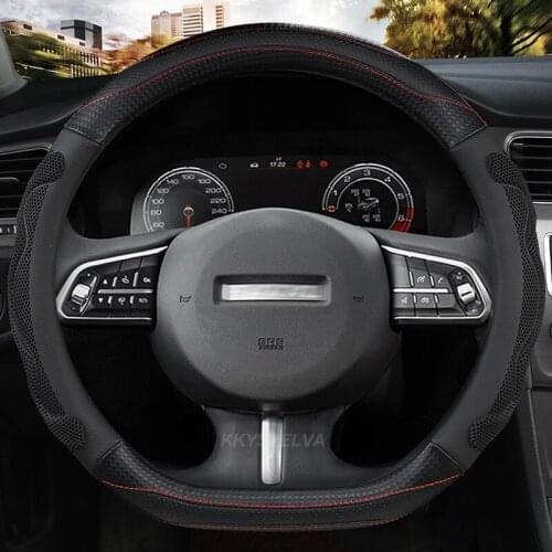Microfiber Leather Non-slip For Haval F7 F7X F5 Car Steering Wheel Cover 37-38CM D Shape Auto Accessories interior Fast Shipping