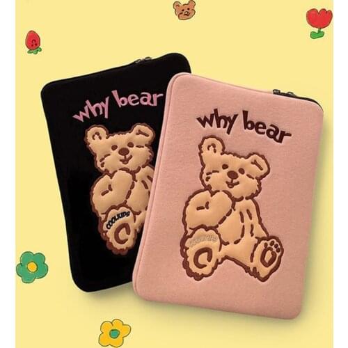 2021 New Tablet Case Laptop Storage Bag Fashion Mac Ipad Pro 11 13inch Korean Bear Sleeve Inner Bag Computer Storage Bag