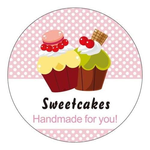New Customize Adhesive Cupcakes Sticker / Label for Wedding / Baby Shower 3.8cm, D1