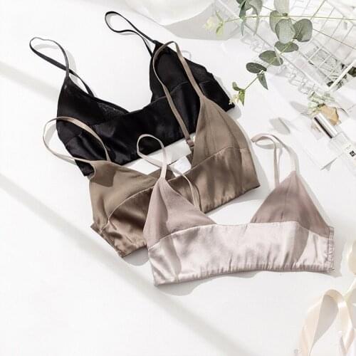 100% Real Silk Lining with outside lace fabric everyday Comfortable Wireless Bra