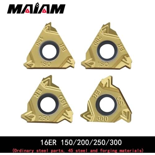 Thread inserts 16ER iso 150 200 250 300 turning tool internal and external screw thread insert for Ordinary steel parts,45 steel