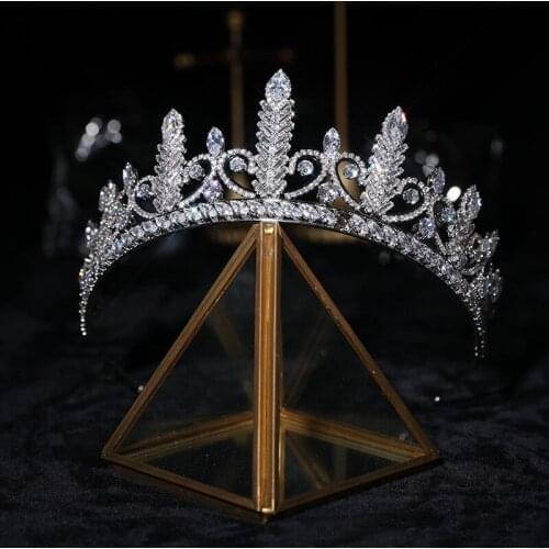Luxurious High Quality Zircon Bridal Hair Jewelry Wedding Hair Accessories Wedding Tiaras Queen Crystal Crowns Tiaras