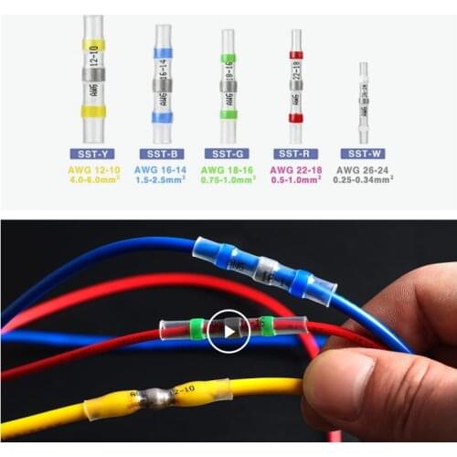 Waterproof Solder Seal Sleeve Splice Terminals Heat Shrink Electrical Wire Connector Butt Connectors Kit Assortment