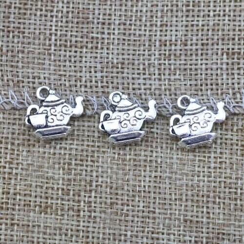 20 Piece 15*14mm Mixed Alloy Antique Silver Color Magic Teapot Charms Vintage Keychain Pendant Accessory For DIY Jewelry Making