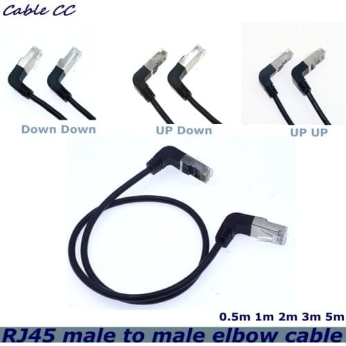 Up and Down 90 Degrees Cat5e 8P8C FTP STP UTP Cat 5e Ethernet Network Cable RJ45 Lan Jumper For Computer Set-top Box Router