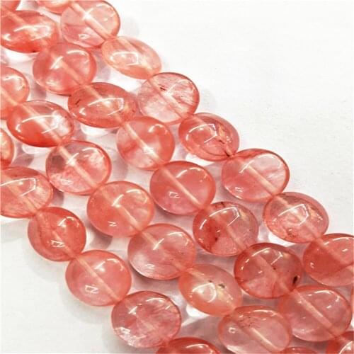 1 Strand/33pcs 12x6mm Wholesale Red Cherry Quartz Round Loose Beads DIY Jewelry Accessories 15.5inch S405