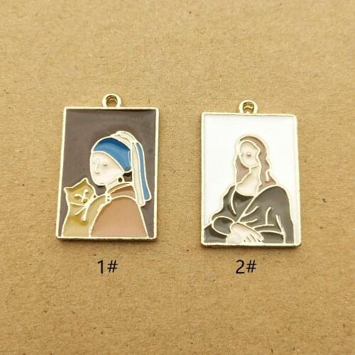 10pcs 16x24mm enamel painting charm for jewelry making and crafting fashion earring pendant necklace bracelet charm