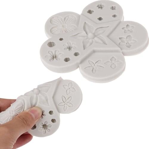 3D Flower Silicone Hydrangea Fondant Cake Decorating Sugar Craft Plunger Cutter Flower Blossom Mold Home Cake Tools