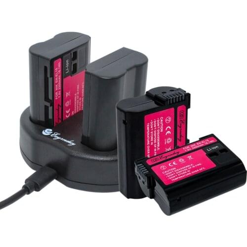 4Pack Camera Batteries pack + Dual charger) EN-EL15 ENEL15 For Nikon D600 D610 D600E D800 D800E D810 D7000 7100 d750 V1
