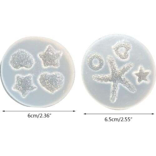 94PF Love/Starfish/Five-pointed Star Shape Pendant Epoxy Glue Silicone Mold for Hair Pins Keychain Pendant DIY Crafts