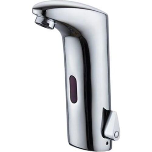 Automatic Sensor Touchless Bathroom Sink Faucet with Filter Check Valve, AC/ DC Power, Sensor Tap Sink Hot Cold Mixer Faucet