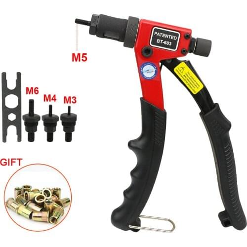 Free Shipping BT-603 Manual Riveter Gun Hand Rivet Tool Kit Rivet Nut Setting Tool Nut Setter M3/M4/M5/M6