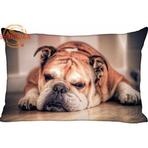 Hot Nice Bulldog Rectangle Pillowcase zipper Wedding Custom Pillow Case For Bedroom A3.27#129