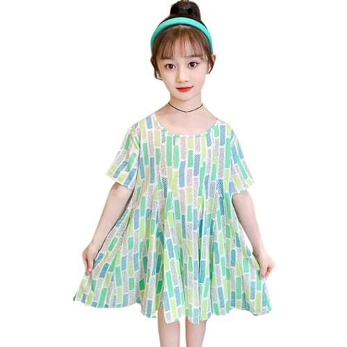 Girl Dresses Floral Pattern Girls Party Dress Summer Party Dress For Children Casual Style Childrens Clothing 6 8 10 12 14