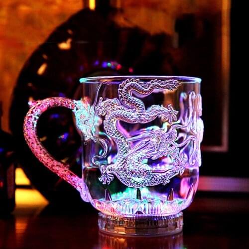 Dragon Luminescence Plastic Wine Cup Electric Changing Color Magic Mug For Water Beer Supplies Unique Bar Home Drinking Tumbler