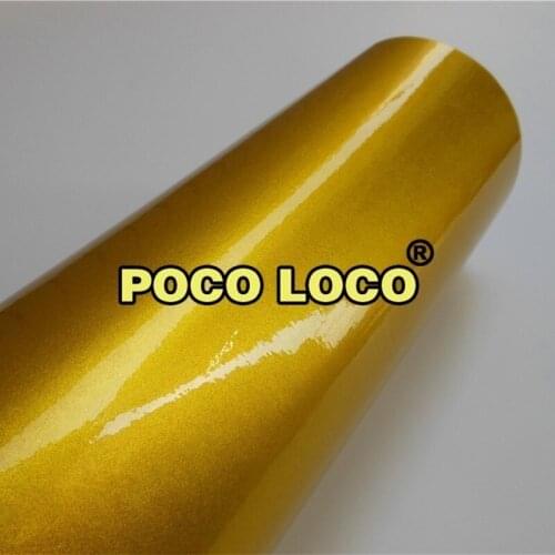 Candy Gold Glossy Metallic Vinyl Roll Sticker Film Application For Cars&Vans,Trucks,Watercraft,Laptop Cell Phones,Wall,Furniture
