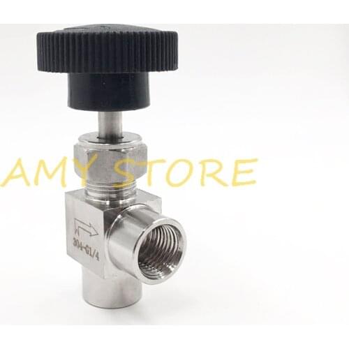 Stainless Steel 304 Shut off Needle Valve 1/8'' 1/4'' 3/8" 1/2'' Right Angle Female Thread BSPP SS304 For Water Gas Oil