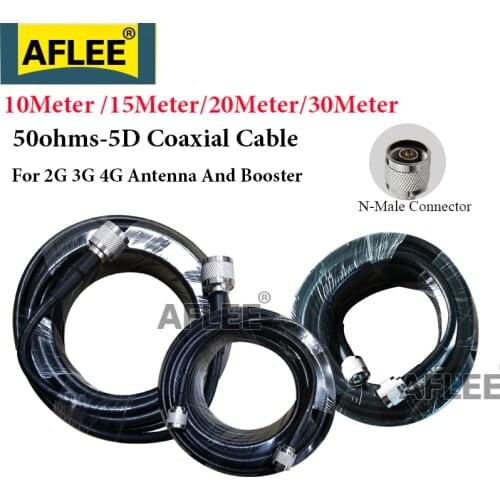 10M/15M/20M/30Meter 50ohms 5D Coaxial Cable N male to N male connector RF Adapter For 2g 3g 4g Mobile Signal Booster Repeater