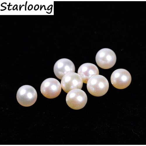 1pc/lot AA+ quality 7mm round natural freshwater pearl beads just one hole jewelry making DIY for earrings necklace bracelet