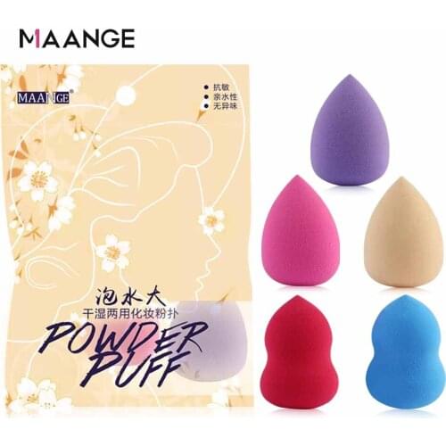 MAANGE 5 Pcs Makeup Foundation Sponge Cosmetic Puff Powder Beauty Gourd and Water Drop Make Up Brush Tools Accessories kits
