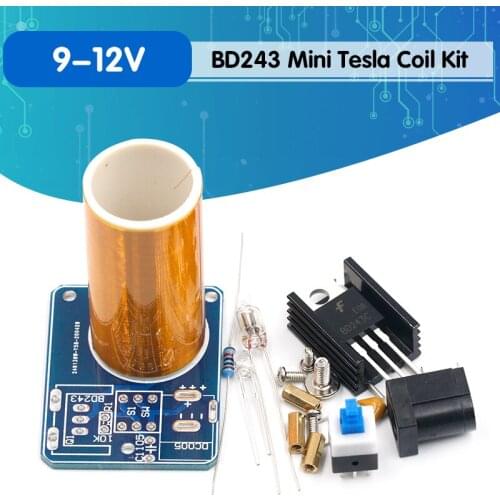 BD243 Mini Tesla Coil Kit Magic Props DIY Parts Empty Lights Technology Diy Electronics BD243C