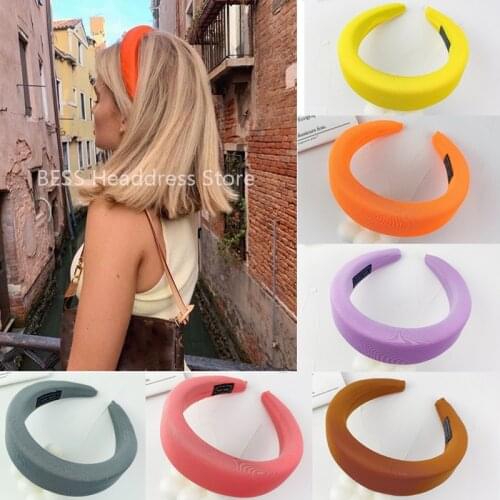 2021 New Colorful Sponge Hairbands for Women Girls Sweet Simple Headband Hair Decorate Hoops Headwear Fashion Hair Accessories