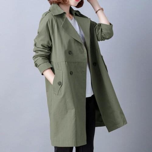 2021 New Fashion Autumn Women Trench Coat Plus Size 4XL Mid-long Khaki Windbreaker Female Abrigos Ladies Business Outerwear