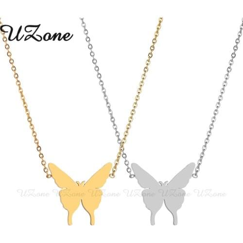 UZone New Arrival Golden Butterfly Necklace&Pendant Stainless Steel Chokers Necklaces Minimalist Jewelry bijoux femme